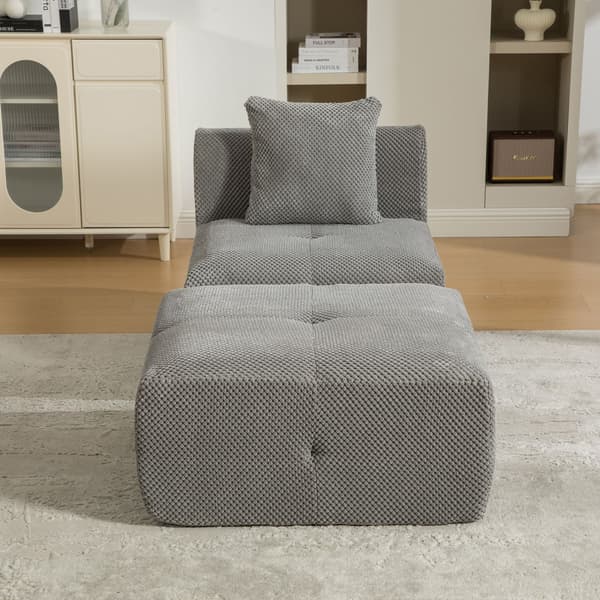 HOMAIRE modulsoffa i chenille med högelastiskt skum, grå Grå