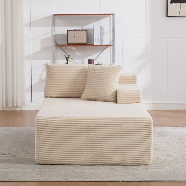 HOMAIRE modulsoffa i chenille med högelastiskt skum, beige Beige