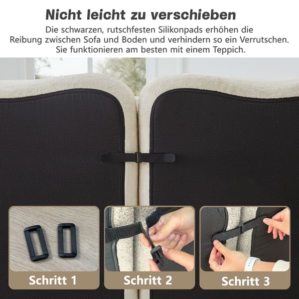HOMAIRE 2-sits modulsoffa med 2 ottomaner, beige sammet Beige 192 x 167 x 70 cm
