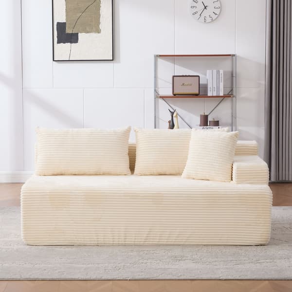 HOMAIRE modulsoffa i chenille med 30D högelastiskt skum, beige Beige