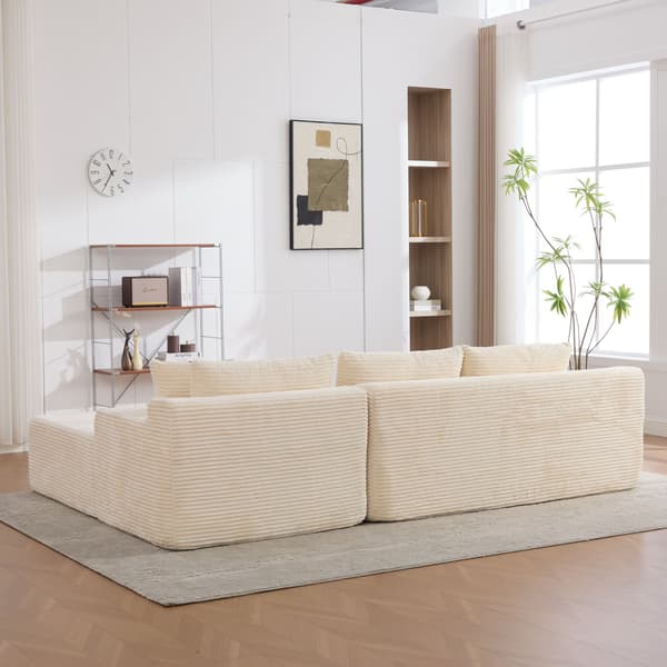 HOMAIRE modulsoffa i chenille med högelastiskt skum, elfenbensvit Ivory