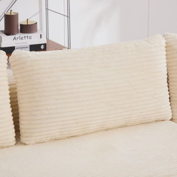 HOMAIRE modulsoffa i chenille med högelastiskt skum, elfenbensvit Ivory