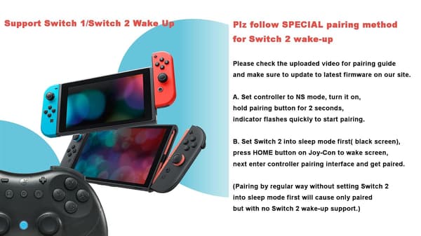 GuliKit Elves 2 Bluetooth Spelkontroll för Switch/Switch 2, Windows, Switch 2 Wake-up, svart