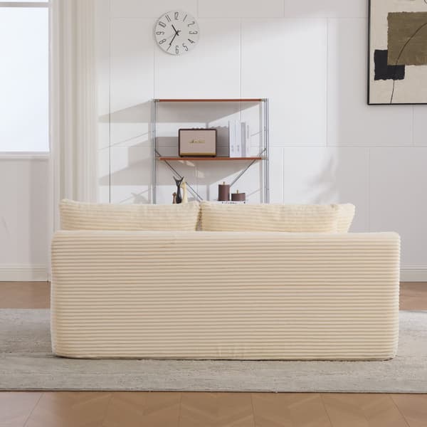 HOMAIRE modulsoffa i chenille med 30D högelastiskt skum, elfenben Ivory