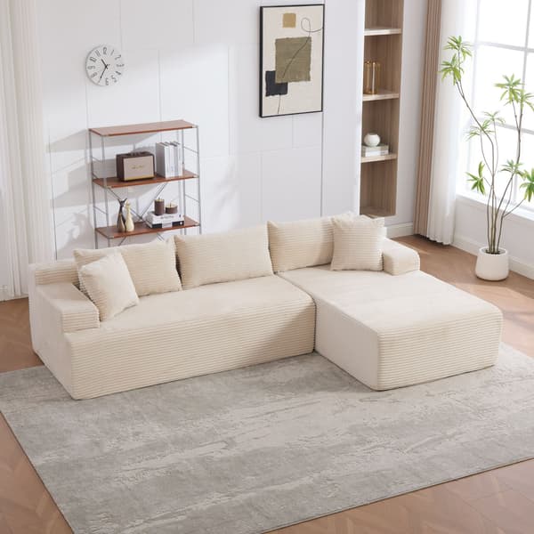 HOMAIRE modulsoffa i chenille med 30D högelastiskt skum, beige Beige