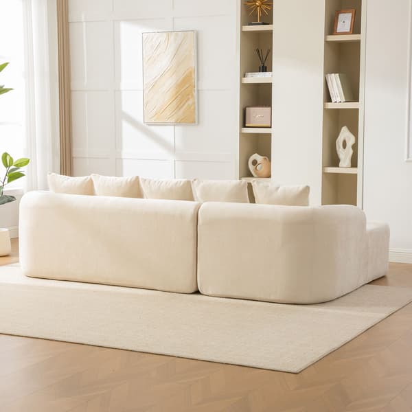 HOMAIRE modulsoffa i chenille med högelastiskt skum, beige Beige