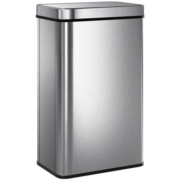 HOMAIRE 60 L sensorstyrd soptunna med automatisk lock, rostfritt stål, silver Silver