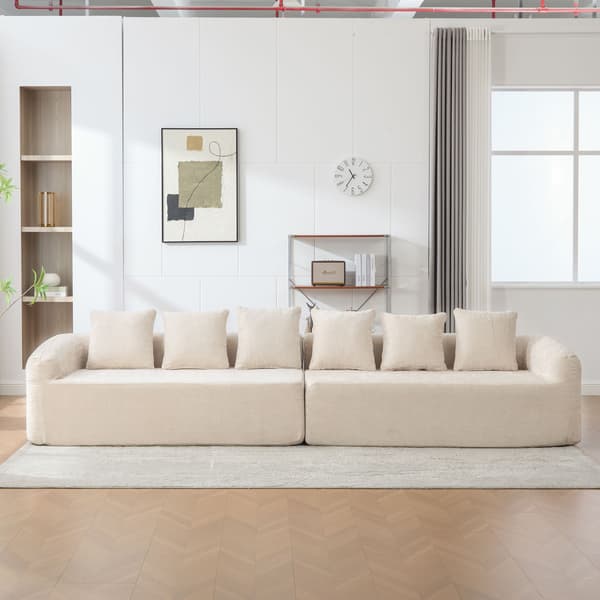 HOMAIRE modulsoffa i chenille med 30D högelastiskt skum, beige Beige