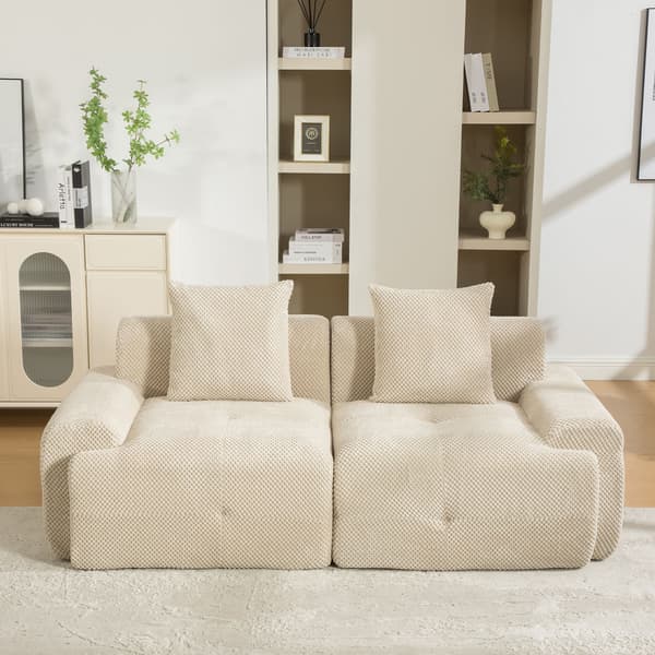 HOMAIRE modulsoffa i chenille med högelastiskt skum, ljus khaki Light Khaki