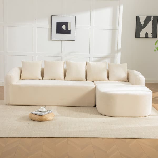 HOMAIRE modulsoffa i chenille med 30D högelastiskt skum, beige Beige