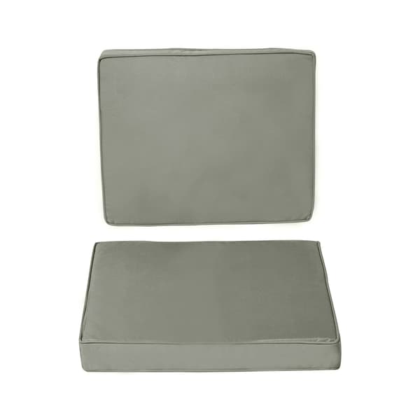 HOMAIRE 2-delat sittdyna set 56x52x7 cm mörkgrå polyester med tvättbart överdrag Mörkgrå
