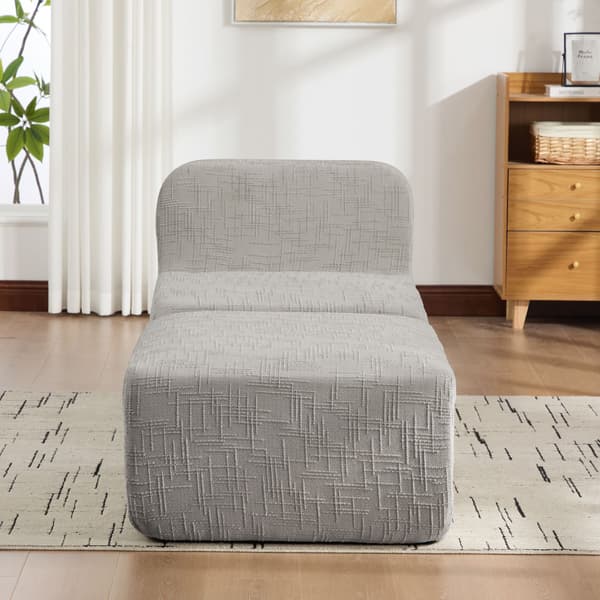 HOMAIRE modulär kompressionssoffa i chenille, fylld med 30D högelastiskt skum, grå Grå 76.5 x 182.5 x 73 cm