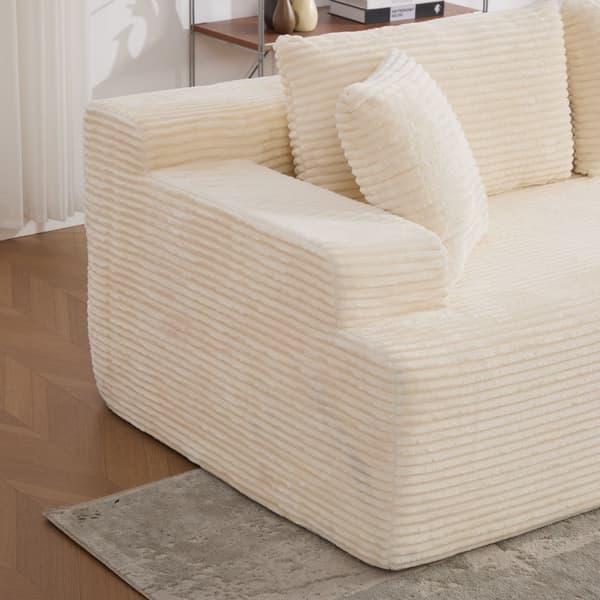 HOMAIRE modulsoffa i chenille med högelastiskt skum, elfenbensvit Ivory