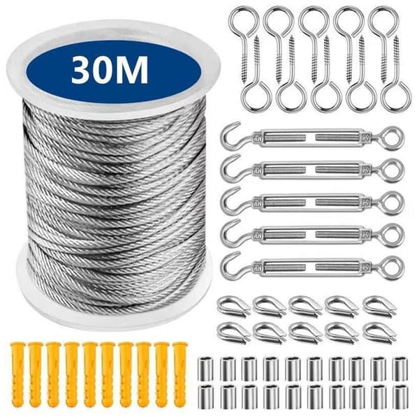 Rostfritt Stål Rep Hängande Kit, 30M, Stil A