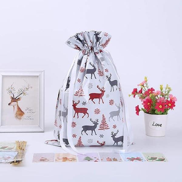15-pack Julklappspåsar med Dragsko, Stora 30cm Party Presentpåsar[JUN]
