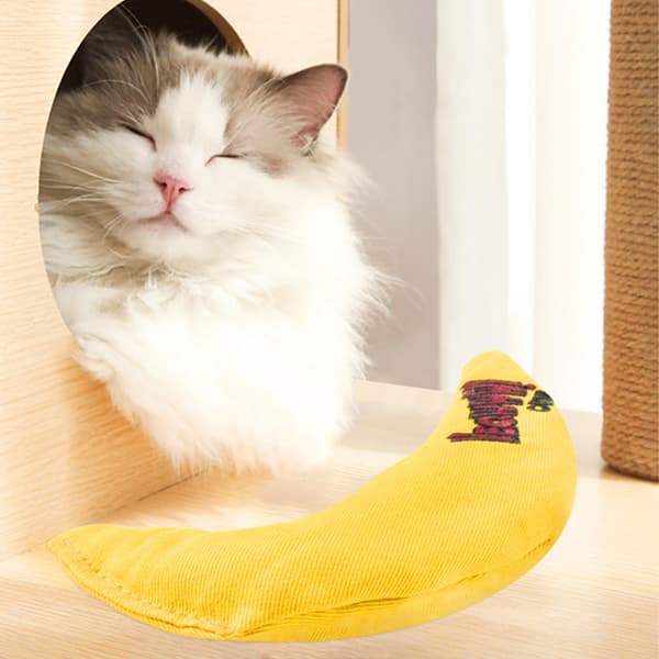 Katteniplegetøj Bananform Lærredsmateriale Interaktivt Legetøj Egnet til Katte (3 STK)