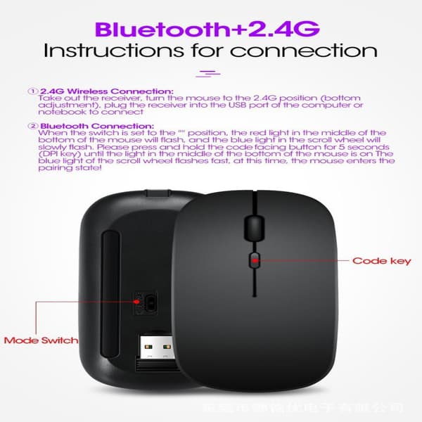 Bluetooth Mus til MacBook/MacBook Air/Pro/iPad, Trådløs Mus til Laptop/Notebook/pc/iPad/Chromebook Frosted Black charge