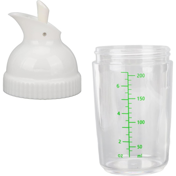 Salaattikastikepullo, 200 ml / 7,03 oz Salaattikastikepullo Kastikepullo Maustesekoitin Maustepullo kaatonokalla White