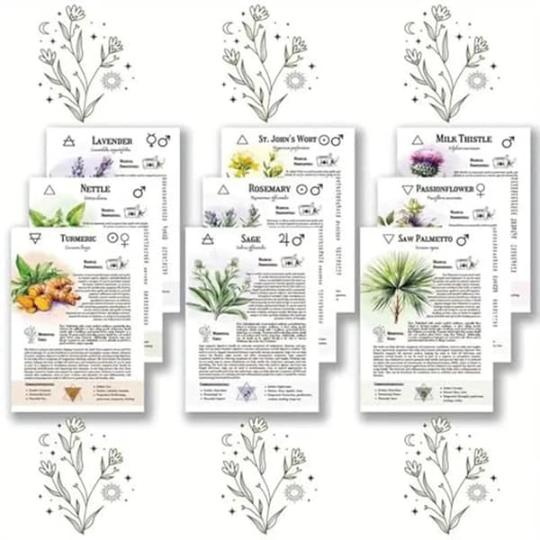 Hekseurtkodex, grøn spiralnotesbog med morter- og støderdesign, 20,8 x 8,1 tommer, botanisk tema-journal