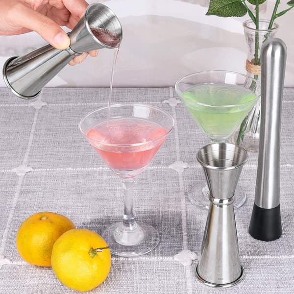 3 STK Dobbel Jigger og Cocktail Jigger i Rustfritt Stål 1 OZ X 2 OZ Alkoholmåleverktøy