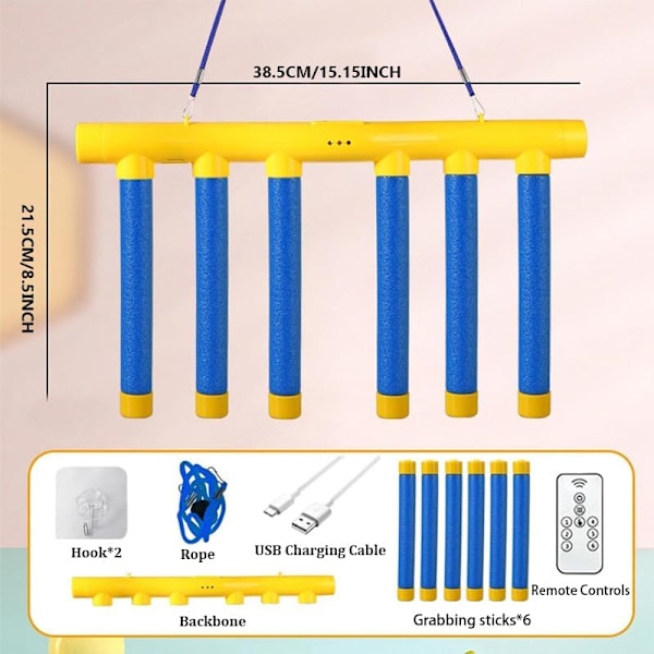 Reflex Drop Sticks Challenge Game, Hand Eye Coordination Training Toy, Upgrade Remote Control 3 Adjustable Speed