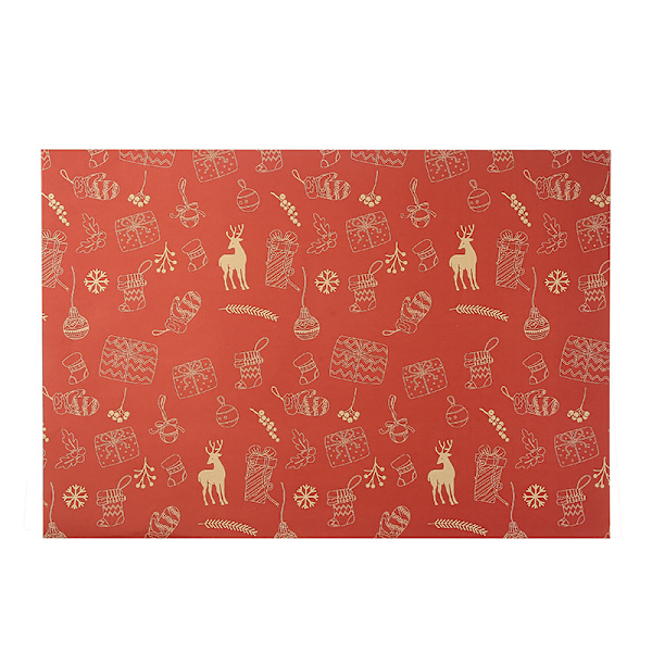Omslagspapper, julklappspapper set (7-pack), kraftpapper julklapps-omslagspapper, 50x74 cm - återanvändbart presentpapper