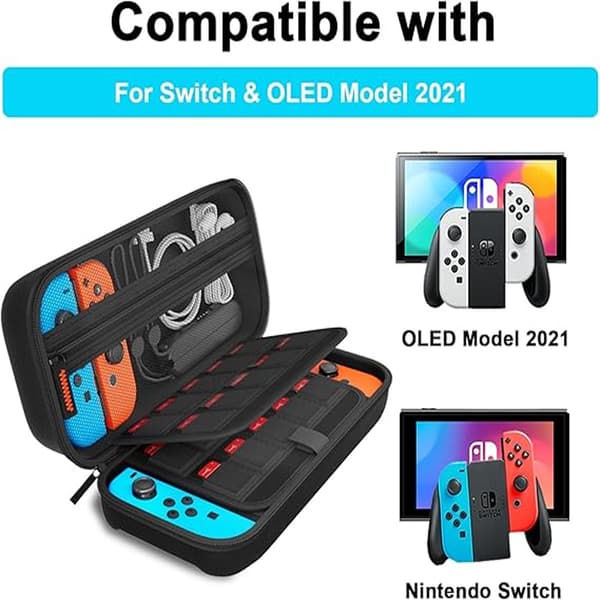 Bryterveske for Nintendo Switch, Switch OLED, med 20 spillkassetter