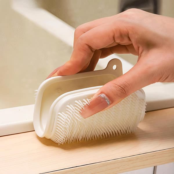 1 st Flexibel Grönsaksskrubb 360° Böjbar Borste för Rotfrukter, Vit
