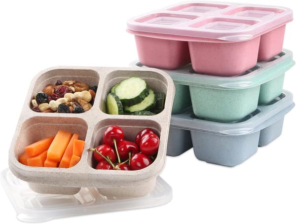4-delt snackboks sæt 4-rums opdelt madkasse genanvendelig