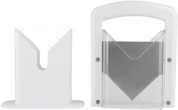 Bagel Slicer, perfekt til bagels, bagel cutter rustfrit stål (hvid)