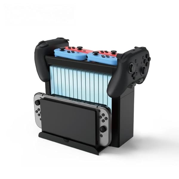 Spillkonsoll Gamepad Lagringstårnstativ for Nintendo Switch OLED, Svart Black