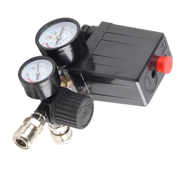 Luftkompressor trykkbryter kontrollventil regulator målere med hurtigkobling 220V