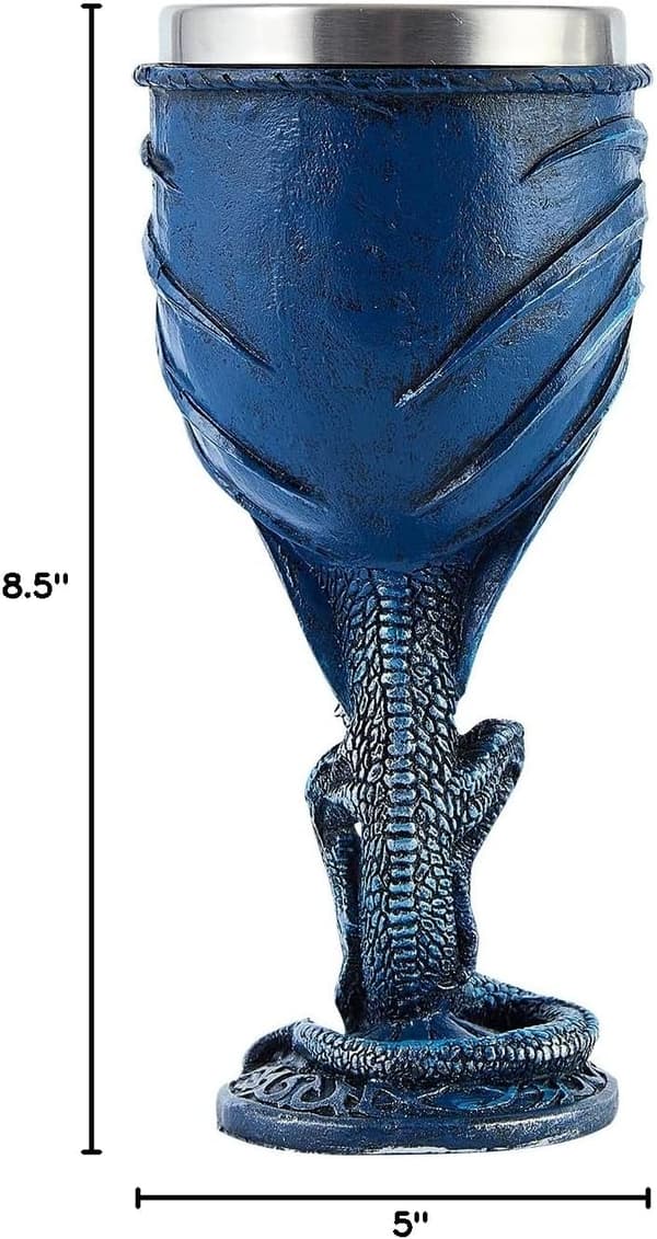Blå Drage Bæger Rustfrit Stål Dungeons and Dragons Gave Bæger Vinglas 7 oz. (Blå Sværd Drage)