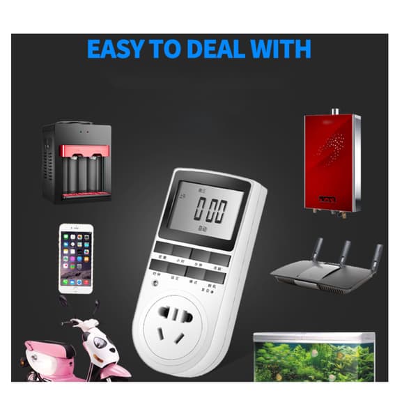 230V 13A Timer Switch Stikdåse Elektronisk Digital UK Plug-in Programmerbar 7 Dage 12/24 Timers Stikdåse