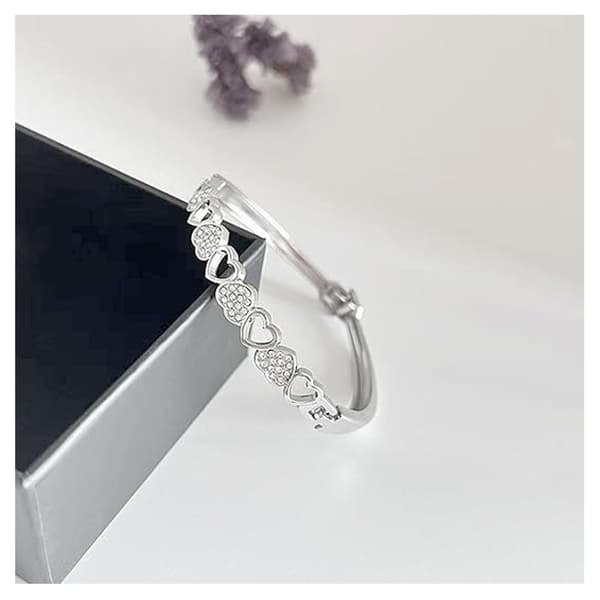 Salg ringer for kvinner Dame 925 Sterling Sølv Blå Safir Ring CZ Edelsten Hjerte Bryllupsring