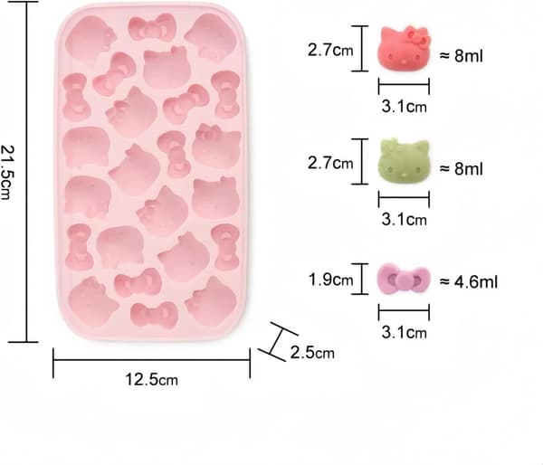 Søde Kat Silikoneforme til Gummies, Chokolade & Isklumper - 24-Huls Bageforme, Fødevaregodkendte Silikoneforme til DIY Desserter, Slik