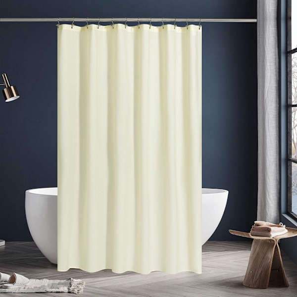 Vattentätt Duschdraperifoder i Tyg, Tvättbart, Lättviktigt Duschdraperifoder, 200x180cm 2st Beige