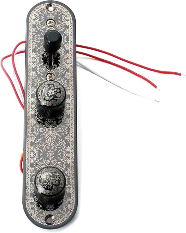 Förkopplad kontrollplatta förkopplad 3-vägs laddad omkopplarknopp ledningsnät för Telecaster elgitarr