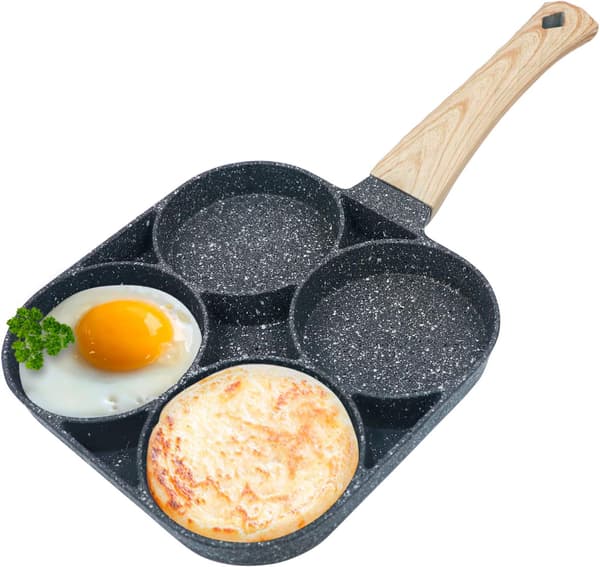 Non-stick stekepanne kan steke 4 egg samtidig