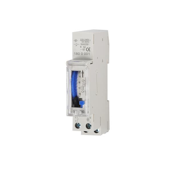 Programmerbar tidsbryter, mekanisk timer, 15 minutter til 24 timer programmerbar standard DIN-skinne montert tidsbryterrelé, SUL180A, TRIMEC AIPERQ