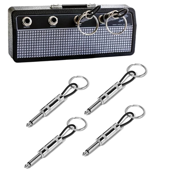 Nyckelring Väggfäste, Nyckelring, Gitarr Greppbräda Krok Hållare, Gitarr Greppbräda Krok Hållare för Nyckelhus Tillbehör med 4 Nyckelringar Set