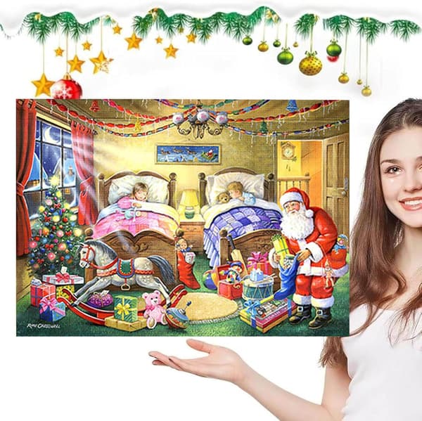 2025 Julnedräkningspussel, Julkalenderpussel, Bästa julklappen, Julpusselspel