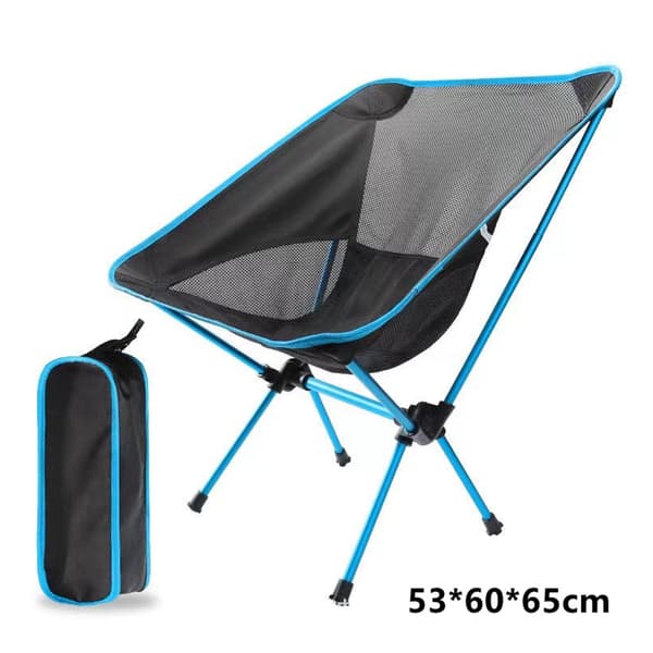Sammenklappelig campingstol med armlæn blå og sort Lake Blue