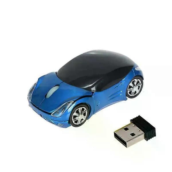 Wireless Mouse Battery Mice Wireless Computer Mouse 2.4G Office Gaming Mouse 3 Button Cute Car Interesting Mouse For Laptop PC Blue
