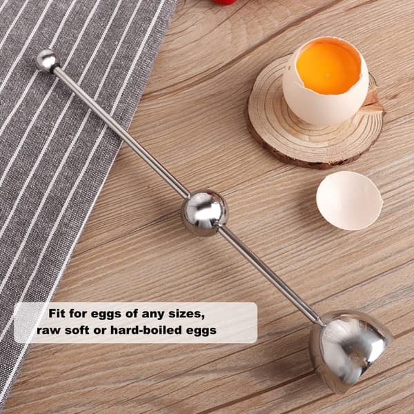 Egg Topper - Eggeskallåpner, eggknekkerverktøy i rustfritt stål for myke eller hardkokte egg, eggseparator eggeskallfjerner for harde rå kokte egg