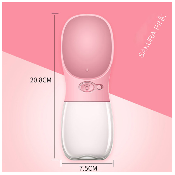 Dricksfontän för husdjur 550 ml Rosa Pink