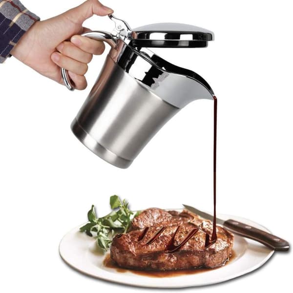 Sovsekander, Sovsevwarmer, Dobbeltvægget rustfrit stål, Flødekande og karamelsauce til kaffe, 500 ml rustfri stålkande (500 ml)