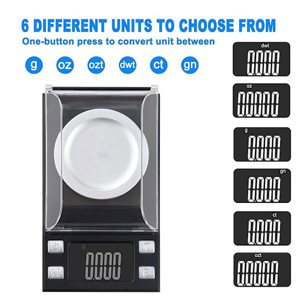Digital mini våg i fickformat 50 g/0,001 g