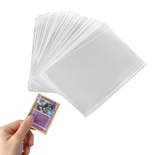100-Pakning - Plastlommer / Kortbeskyttere for Samlekort Transparent Transparent
