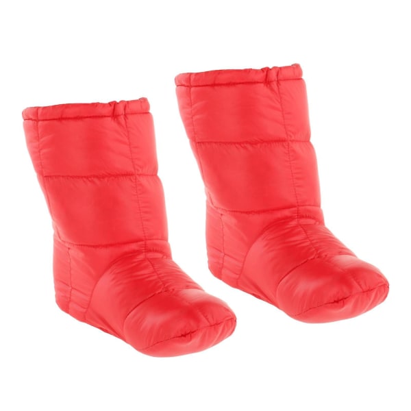 Warm Down Slippers Booties Antisladdskor för utomhushus Unisex Röd L red L